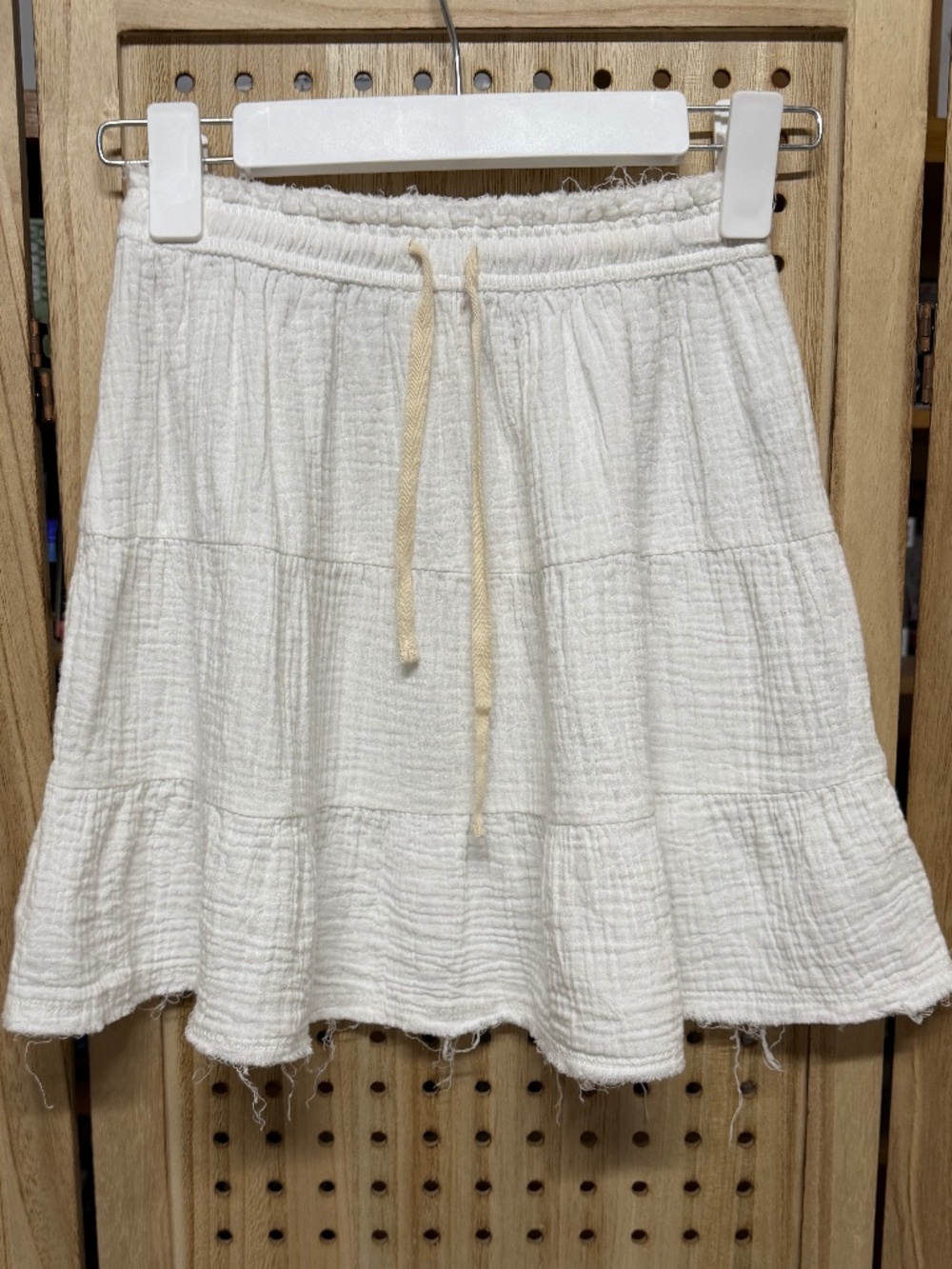 Aerie White Gauze Tiered Mini Skirt XXS Cottagecore Coastal